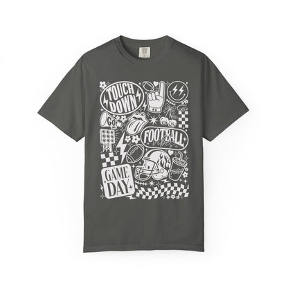 Football Season Tee Touchdown Unique Graphic Garment-Dyed 100% cotton T-Shirt