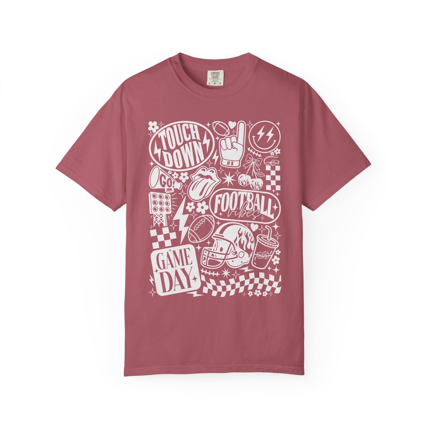 Football Season Tee Touchdown Unique Graphic Garment-Dyed 100% cotton T-Shirt