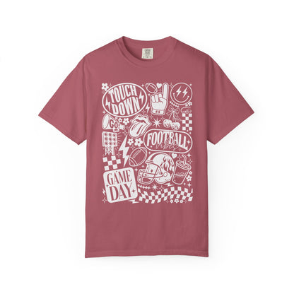 Football Season Tee Touchdown Unique Graphic Garment-Dyed 100% cotton T-Shirt