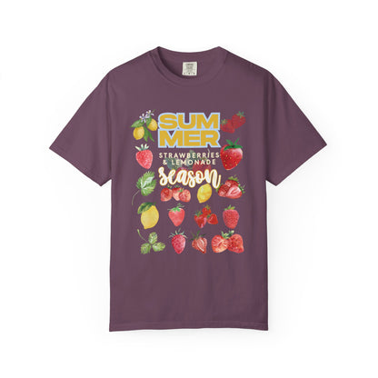 Strawberry Lemonade Shirt, Summer Fruit T-Shirt | Unisex Garment-Dyed Tee,  Summer Vibes, Gift for Foodies, Casual Wear