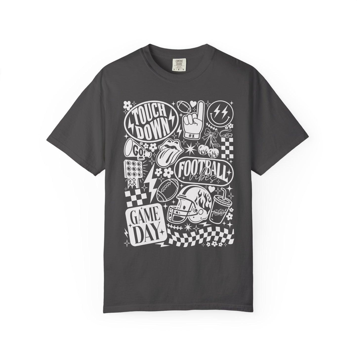 Football Season Tee Touchdown Unique Graphic Garment-Dyed 100% cotton T-Shirt