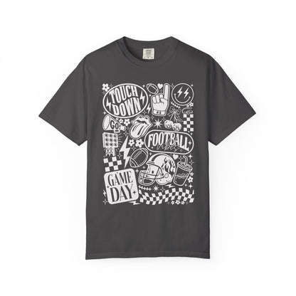 Football Season Tee Touchdown Unique Graphic Garment-Dyed 100% cotton T-Shirt