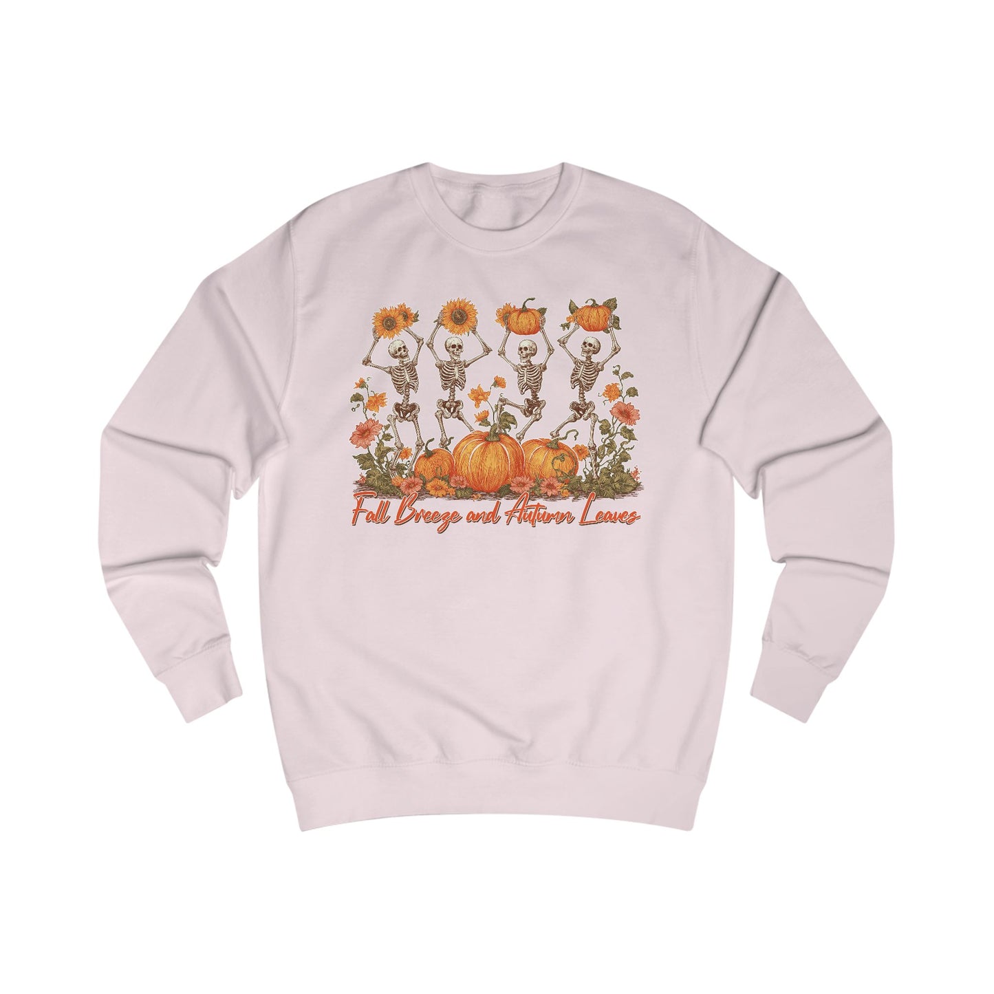 Fall Pumpkins and Skeleton Unisex Sweatshirt, Cozy Autumn Apparel, Halloween/Thanksgiving Gift