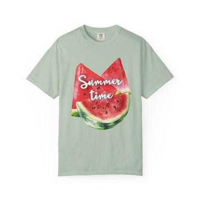 Summer Time Watermelon T-Shirt, Vacation Wear, Unisex Casual Tee, Beach Day Outfit, Gifts for Summer Lovers