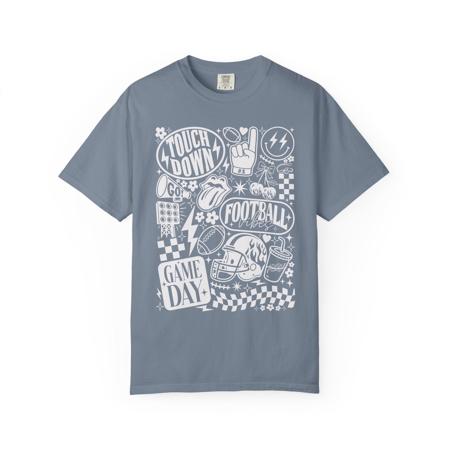 Football Season Tee Touchdown Unique Graphic Garment-Dyed 100% cotton T-Shirt