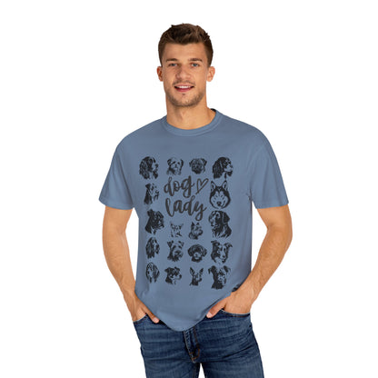 Dog Mom dog lady featuring different dog breeds vintage t-shirt