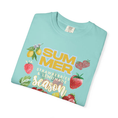 Strawberry Lemonade Shirt, Summer Fruit T-Shirt | Unisex Garment-Dyed Tee,  Summer Vibes, Gift for Foodies, Casual Wear