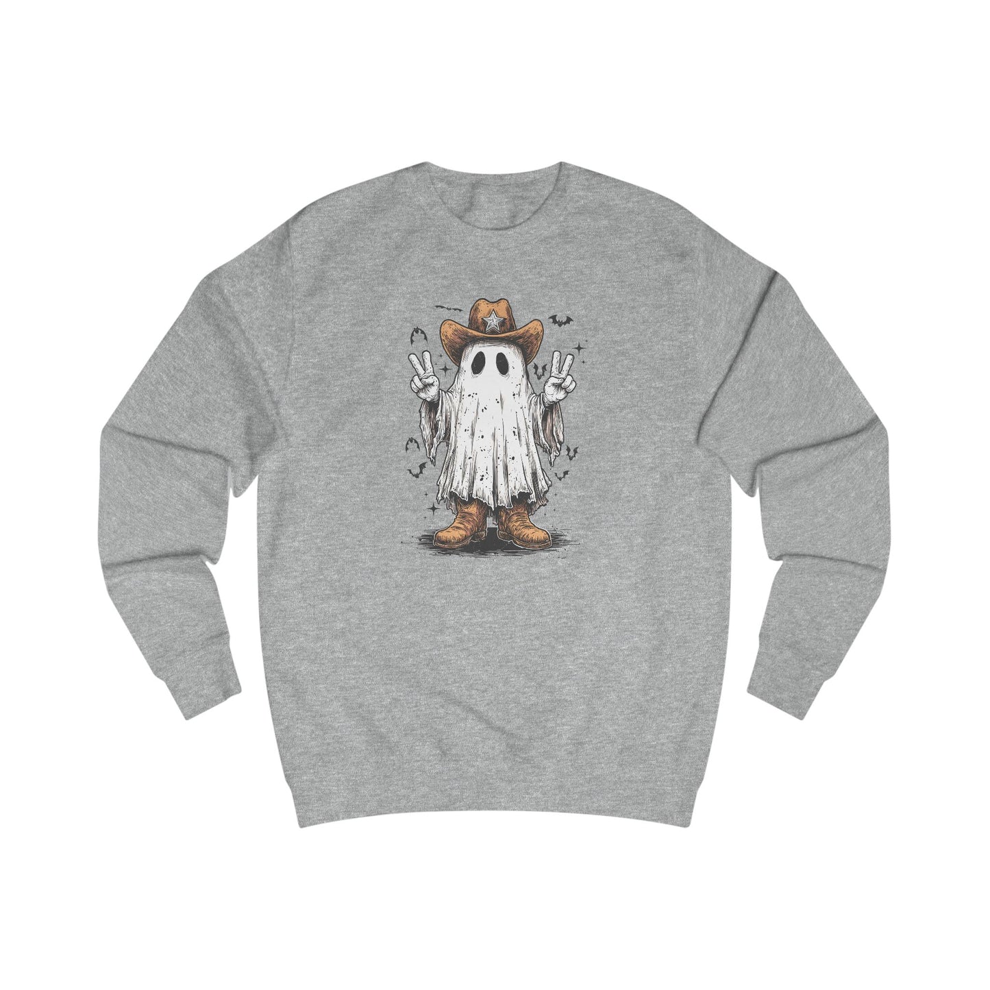 Ghostly Peace Cowboy Unisex Sweatshirt, Halloween Attire, Cozy Fall Fashion