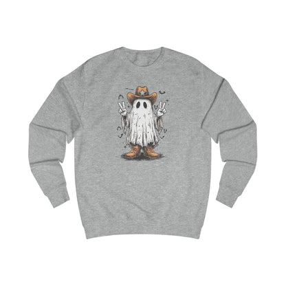 Ghostly Peace Cowboy Unisex Sweatshirt, Halloween Attire, Cozy Fall Fashion