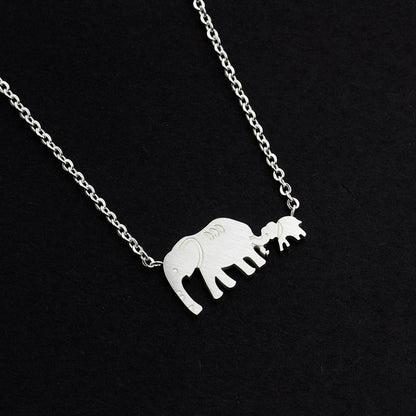 Mama and Baby Elephant necklace